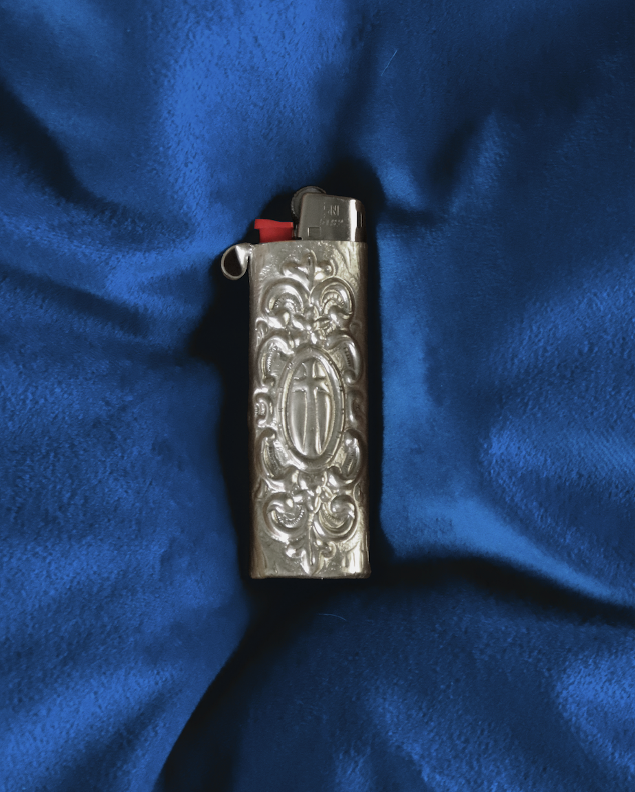 Scrollwork Lighter Case and Incense Set