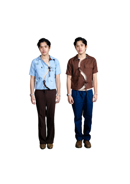 Pale Polo - Light Blue/Brown