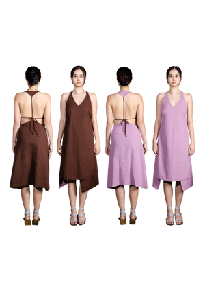 Regalo Dress - Lilac/Brown